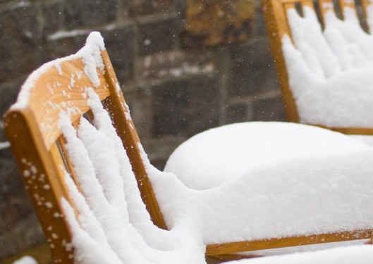 Snow Covered Chairs